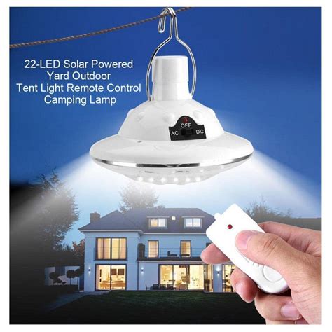 LumiParty 22LED Solar Powered Remote Control Camping Light Lamp Emergency Tent Light Camping ...