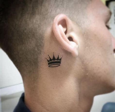 50 Crown Tattoo Ideas for Men and Women // April, 2020 | Behind ear tattoos, Crown tattoo design ...