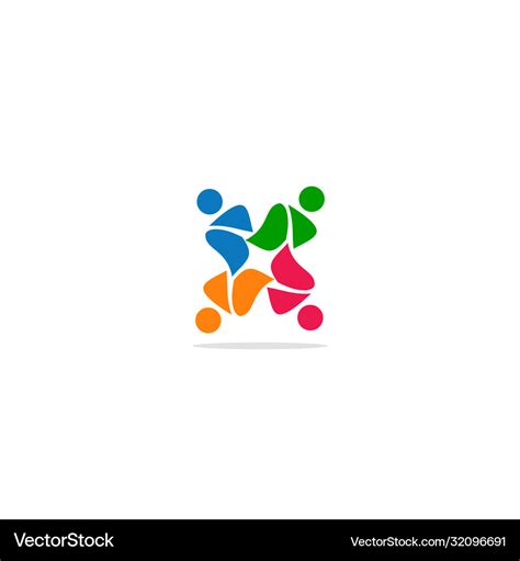 Abstract group diversity logo Royalty Free Vector Image