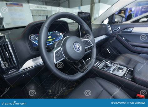 Interior of an Electric Car BYD Tang Ev Dashboard Steering Wheel Seats ...