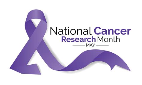 National Cancer Research Month observed in May. Lavender or violet color ribbon Cancer Awareness ...