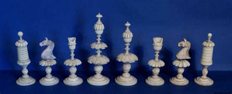 Antique Danish Bone Chess Set