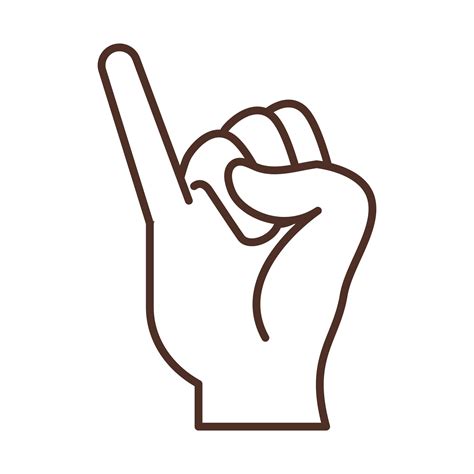 sign language hand gesture indicating j letter line icon 2594385 Vector ...