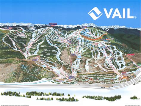 Vail Resort Ski Trail Map Ski Poster - Art Source International