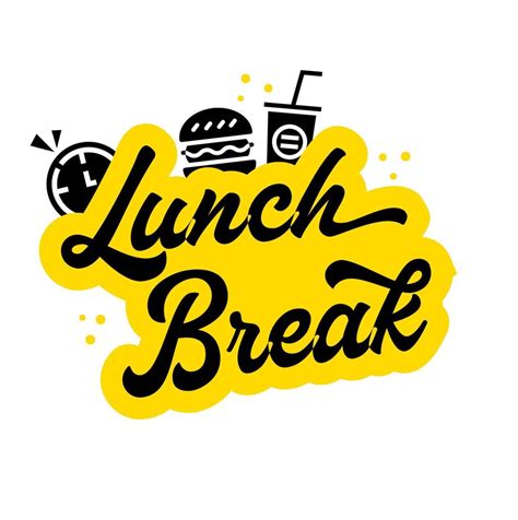 Modern Lunch break vector logo design. Lunch Break Vector Sticker Design. Lunch Break T-shirt ...