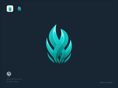 Design Blue Fire Logo - K0nem