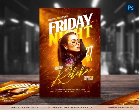 Friday Night Club Flyer Template Event Flyer Night Party - Etsy