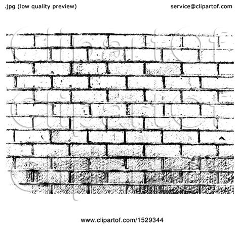 Clipart of a Black and White Brick Wall Background - Royalty Free Vector Illustration by KJ ...