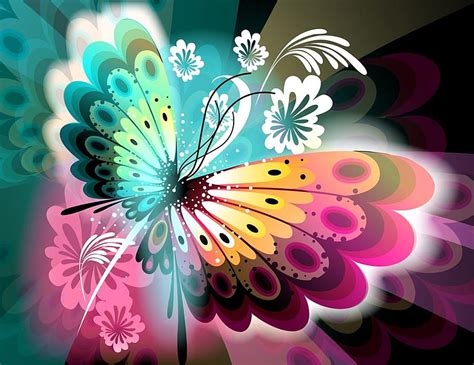 Colourfly, wings, butterfly, pinks, bright, flowers, colourful, greens HD wallpaper | Pxfuel