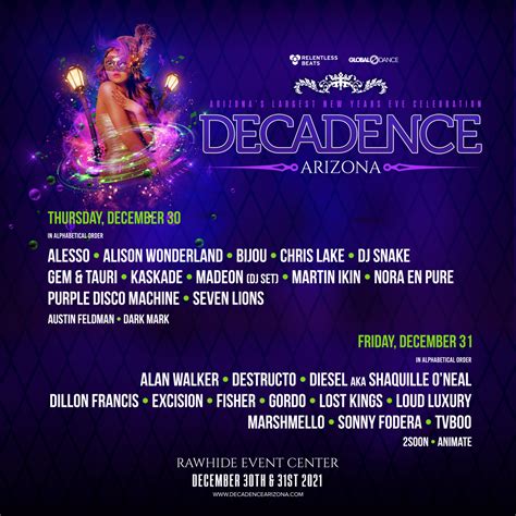 Decadence Arizona Announces Massive NYE Lineup With Marshmello ...