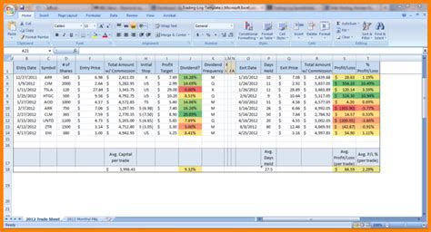 Trading Journal Spreadsheet Xls — db-excel.com