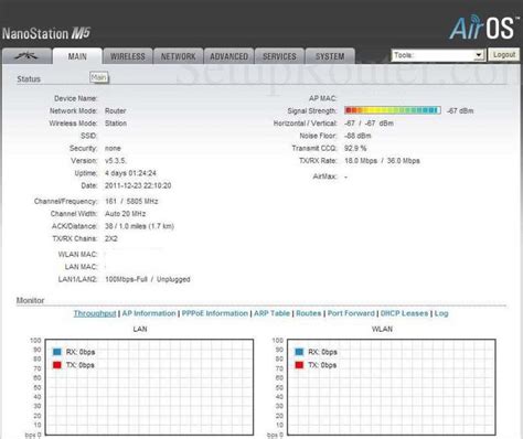 Ubiquiti NanoStation-M5 Screenshot Main