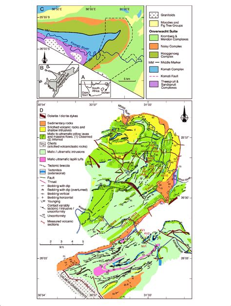 Maps showing the geographic location of the Barberton Greenstone Belt... | Download Scientific ...