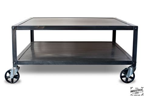 Industrial Steel Rolling Coffee Table – Real Industrial Edge Furniture | Custom, Industrial ...