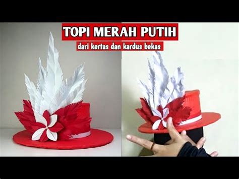 CARA MEMBUAT TOPI MERAH PUTIH DARI KARDUS BEKAS | CARDBOARD HAT | TOPI KARNAVAL DARI KARTON – IDN