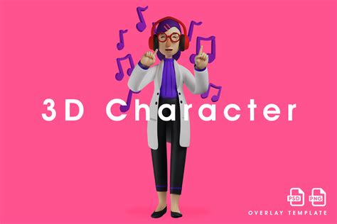 Funny 3D Female Doctor Enjoying a Song Graphic by overlaytemplate ...