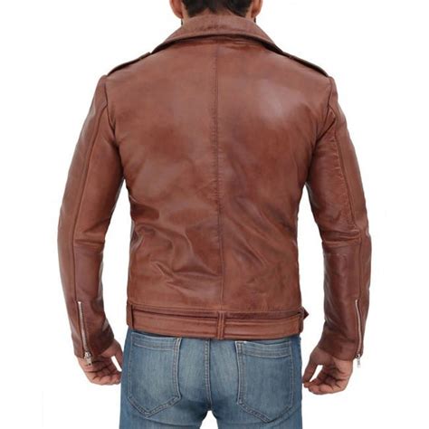 Brown Leather Motorcycle Jacket for Men – Musheditions