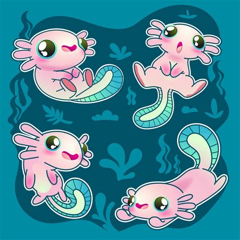 cute axolotl vector set, cute salamander 3185541 Vector Art at Vecteezy