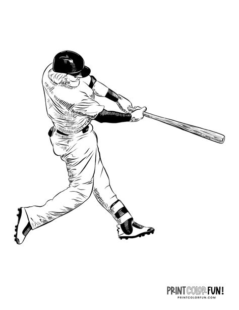 16 baseball player coloring pages & clipart: Free sports printables, at PrintColorFun.com