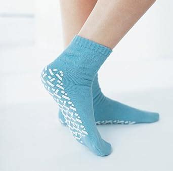 Medline Blue Adult Soft Knit Gripper Slippers - 3 Pair - 1 Size Fits Most: Medical Support Hose ...