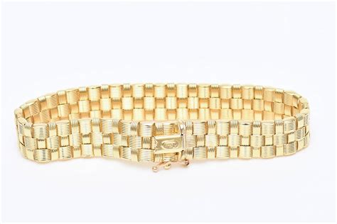 Italian Woven 14K Gold Bracelet at 1stdibs