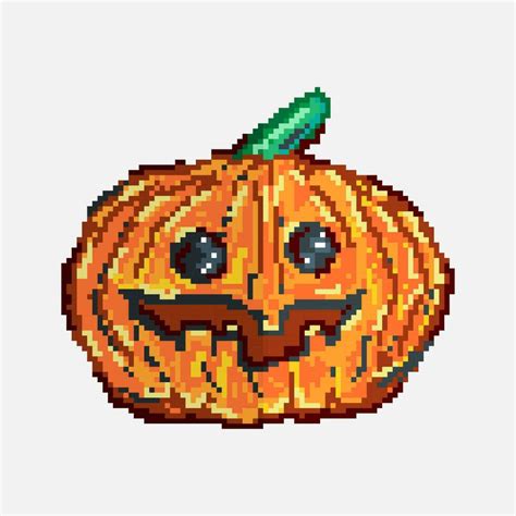 Halloween pumpkin isolated pixel art style 34885516 Vector Art at Vecteezy