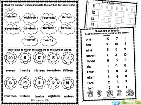 FREE Printable Numbers 1 to 20 Worksheets | Home Schooling Blogs