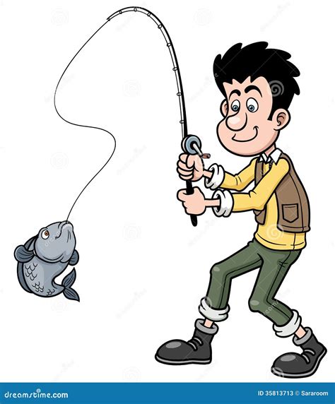 Cartoon Man Fishing Stock Photos - Image: 35813713