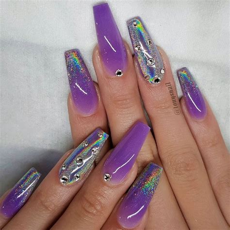 NAILS, UÑAS | Polygel nails, Purple nails, Nail art