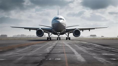 Premium Photo | A large plane takes off on the runway The concept of passenger and cargo ...