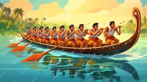 Premium AI Image | Onam boat race Happy onam Onam festival Generative ai