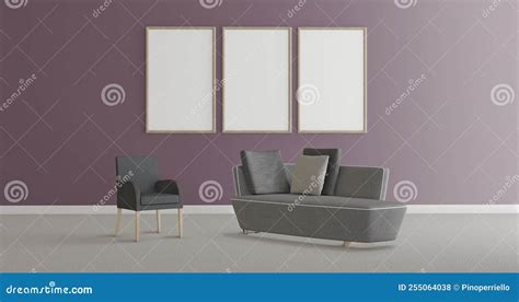 Psychologist Office with Armchair and Sofa Stock Illustration ...