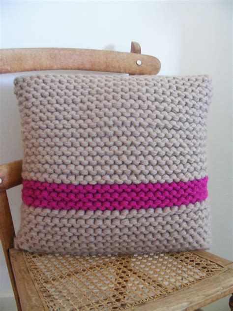 Hand Knitted Cushion Cover With Cushion Inner 50x50cm - Etsy