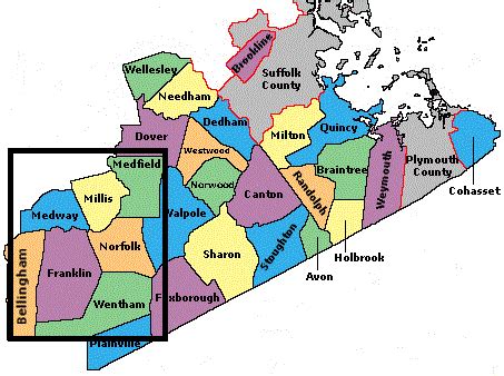 Map Of Norfolk County Ma - Maping Resources