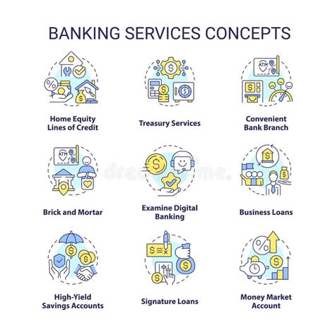 Banking Services Concept Icons Set Stock Vector - Illustration of concept, savings: 255425227