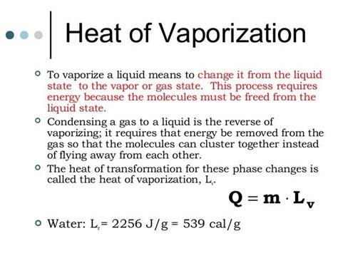 How To Find Latent Heat Of Vaporization