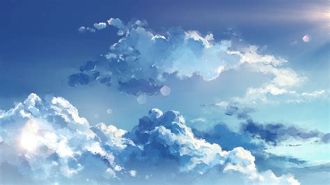 Blue Sky With Clouds Background Anime - Blue Sky Anime Wallpapers Wallpaper Cave - Fleta Goldner