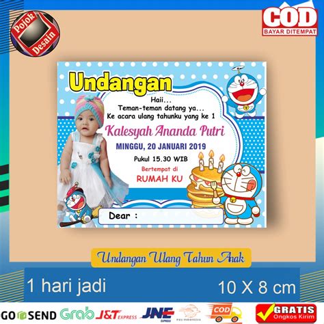 Jual Surat Undangan Ulang tahun Anak / Undangan Ultah Anak / Kartu Undangan Ulang Tahun ...