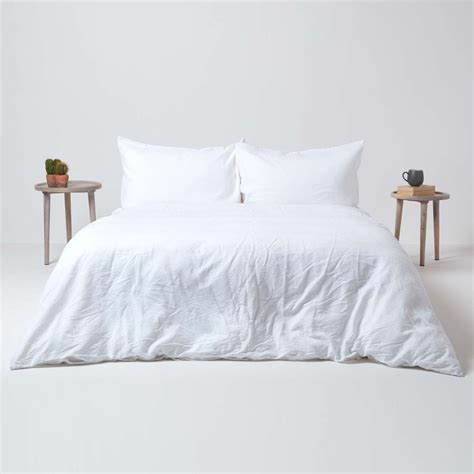 White European Size Linen Duvet Cover Set