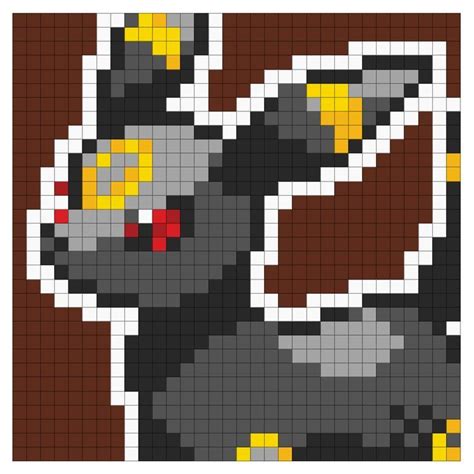 Umbreon Pokemon - Pix Brix Template | Pixel art, Pixel art pokemon ...