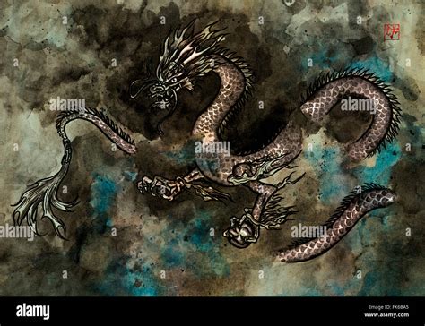 Ancient Chinese Dragon Painting