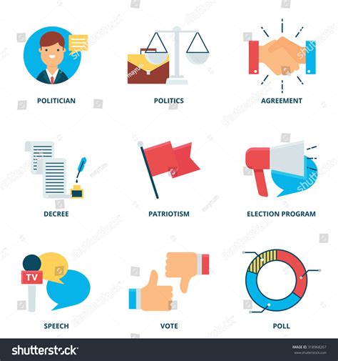 Politics Vector Icons Set Modern Flat Style - 318968267 : Shutterstock