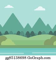900+ Landscape Background Design Of River And Grass Clip Art | Royalty Free - GoGraph
