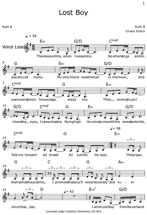 Lost Boy - Sheet music for Voice Lead