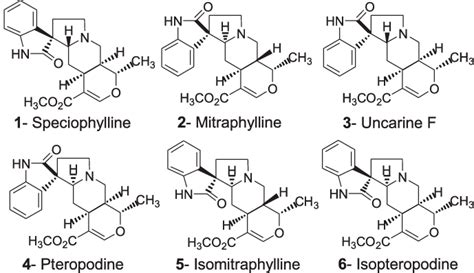 Structures of the pentacyclic oxindole alkaloids regarded as ...