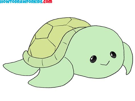How to Draw a Cartoon Turtle - Easy Drawing Tutorial For Kids