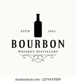 Bourbon Whiskey Logo Luxury Retro Vintage Stock Vector (Royalty Free ...