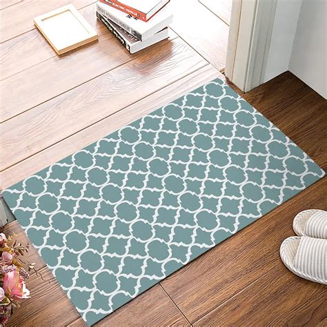 Modern Green Geometric Lattice Welcome Door Mats Indoor Kitchen Floor Bathroom Entrance Rug Mat ...