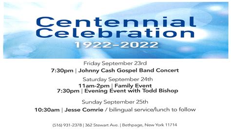 Centennial Celebration! – Experience Church @ BAG