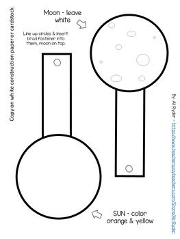 Solar Eclipse Craft & Coloring Sheet by First Grade Funzies | TpT